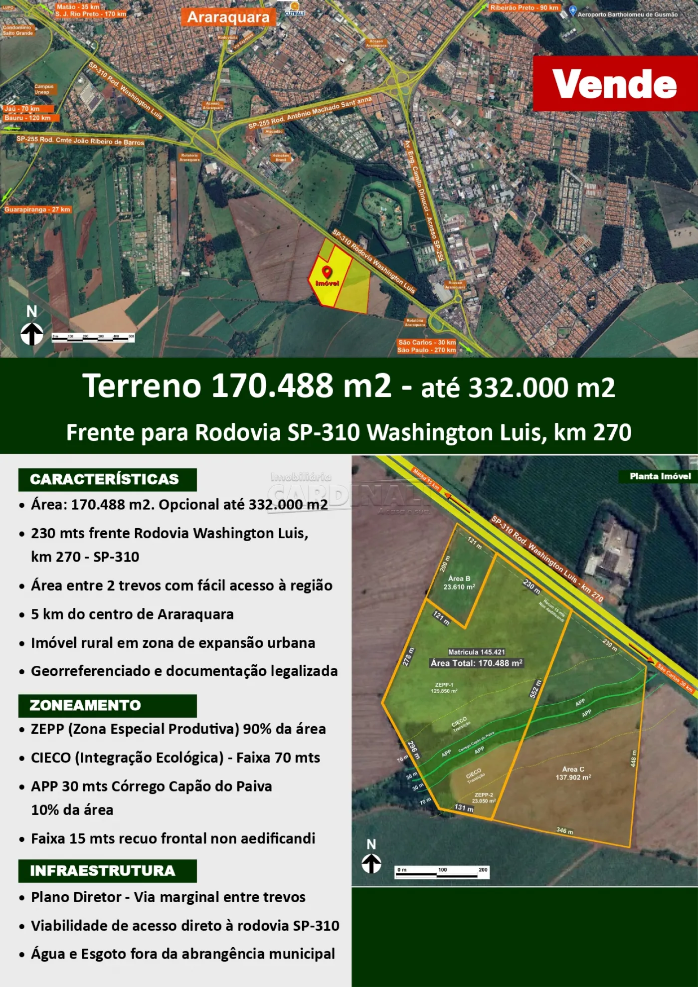 Rural / Área em Araraquara , Comprar por R$33.200.000,00