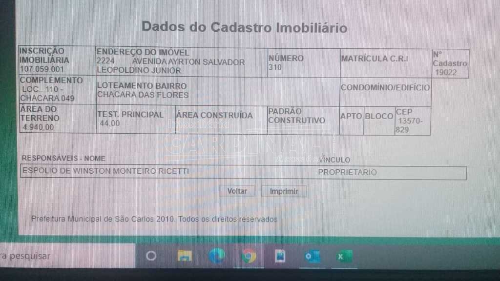 Alugar Terreno / Área em São Carlos. apenas R$ 5.000,00